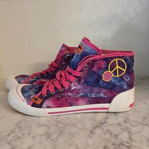 Rocket Dog Tie Dye Canvas High Top Sneakers Shoes Size 9.5